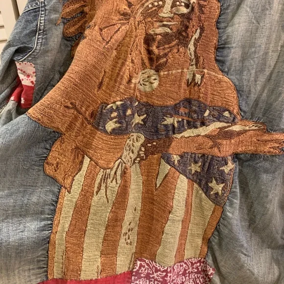 MAGNOLIA PEARL-RARE-AMERICAN INDIAN ON DENIM WORKSHIRT - Picture 9 of 10